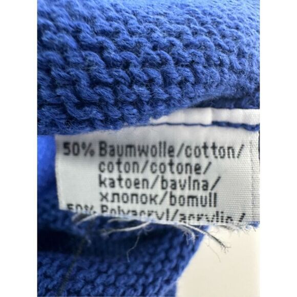 Collection L Women’s Turtleneck 1/3 Zip Cotton Blend Knit Sweater Size 10 Blue - Picture 10 of 13